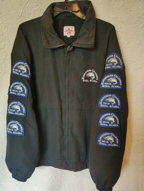 Liberty Ridge Kingfisher Character Vintage Sitka Alaska Crew Jacket With Hood